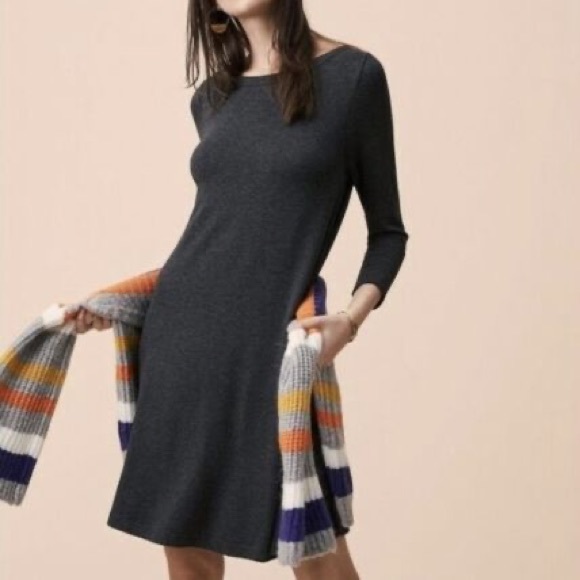 Lou & Grey Signature Soft Swing Dress in Dark Charcoal Grey - Picture 1 of 6